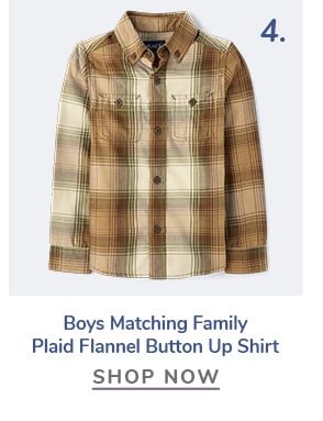 Boys Matching Family Plaid Flannel Button Up Shirt 