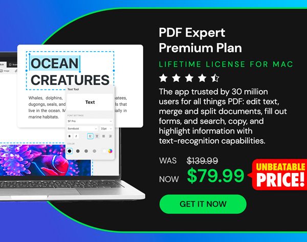 PDF Expert Premium Plan: Lifetime Subscription (Mac)