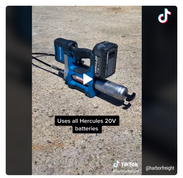 HERCULES: 20V Cordless Variable Speed Grease Gun - Tool Only - TikTok Video