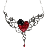 Blood Rose Heart Necklace