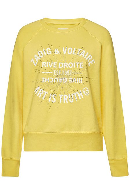 Printed Cotton Sweatshirt with Crystals | ZADIG & VOLTAIRE