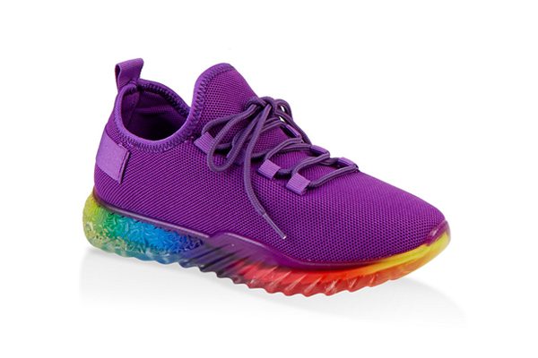 Rainbow Sole Lace Up Sneakers