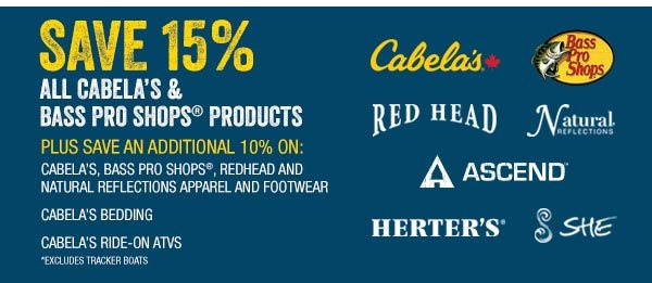 Save On All Cabela's and Bass Pro ShopsÂ® Products