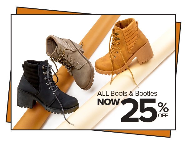 Shop 25% Off Boots & Booties