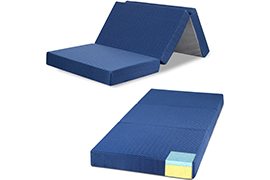 GranRest 4'' Tri Folding Memory Foam Mattress (Sing Size, 75 x 25) with Removable cover