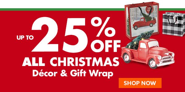 Up to 25% Off All Christmas