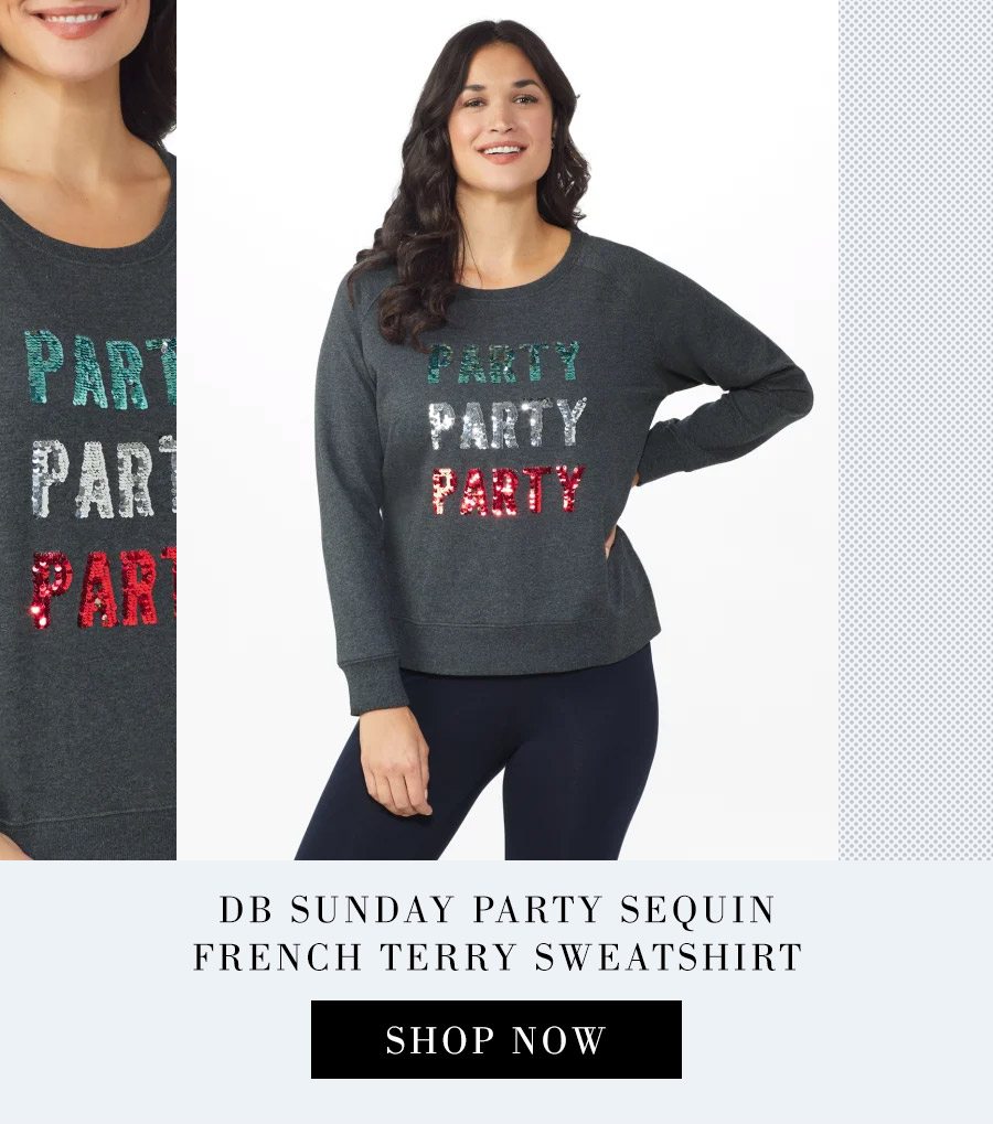 DB SUNDAY PARTY SEQUIN FRENCH TERRY SWEATSHIRT