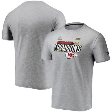 NFL Pro Line by Fanatics Branded Kansas City Chiefs Heather Gray Super Bowl LIV Champions Trophy Collection Locker Room T-Shirt