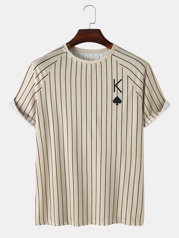 Stripe Poker K Print T-Shirt