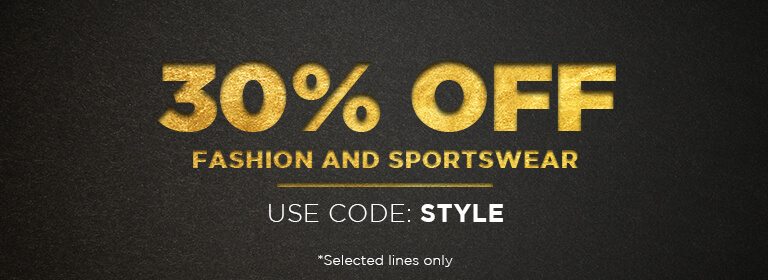 30% off fashion and sports