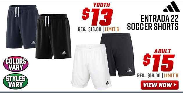 ''adidas Entrada 22 Soccer Shorts Youth $13 Men's $15''