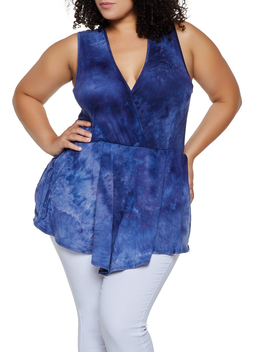 Plus Size Soft Knit Faux Wrap Overlay Bodysuit