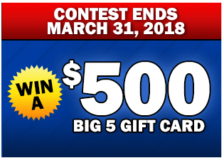 Enter for a Chance to Wint a $500 Big 5 Gift Card