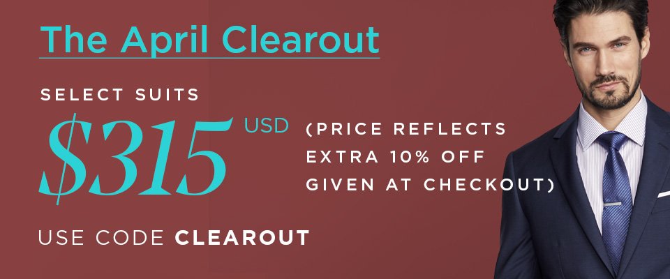 THE APRIL CLEAROUT - DOOR CRASHER SUITS FROM $315 USD - USE CODE CLEAROUT AT CHECKOUT