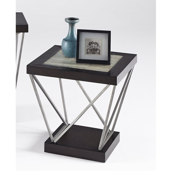 East Bay Black and Silver End Table