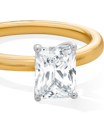 Adore Lab-Grown Diamonds Radiant-Cut Solitaire Engagement Ring 1 ct tw 14K Yellow Gold (F/VS2)