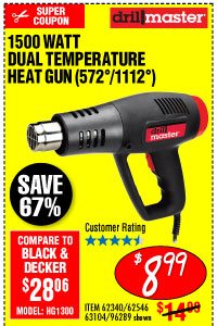 1500 Watt Dual Temperature Heat Gun 572°/1112°