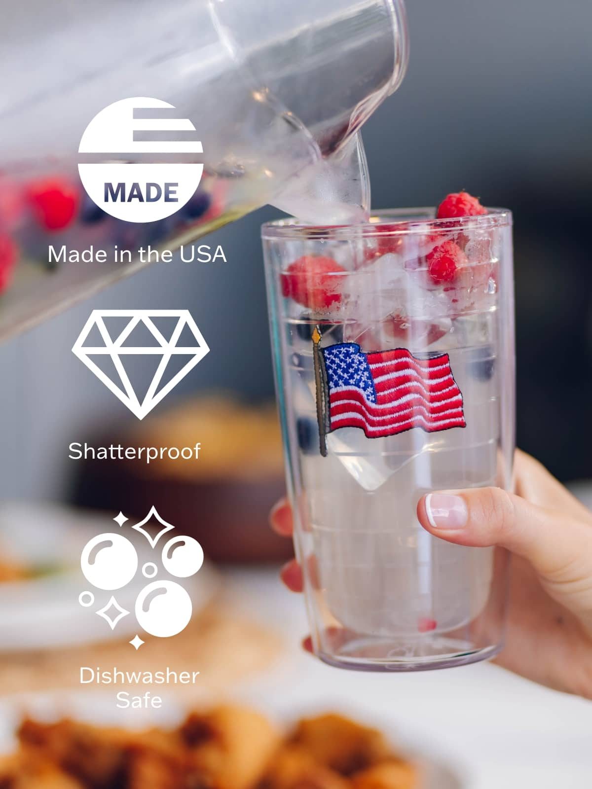 Made in the USA - Shatterproof - Dishwasher Safe
