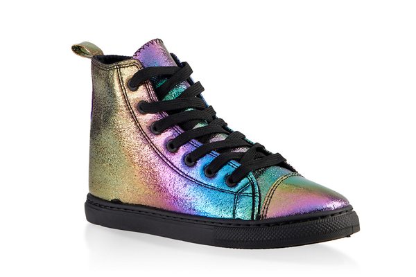 Printed Lace Up High Top Sneakers