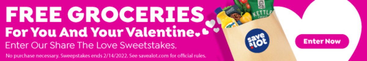 Enter the share the love sweetstakes from Save A Lot for your chance to win free groceries. 