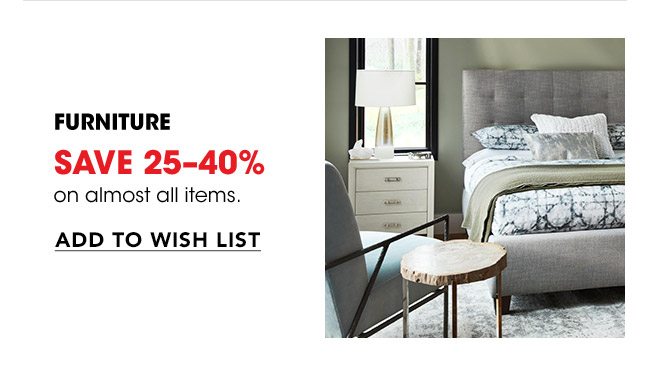 Furniture Save 25-40%