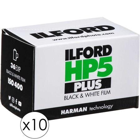 Ilford HP-5 Plus Black and White Film, ISO 400, 35mm, 36 Exposures - 10 Pack