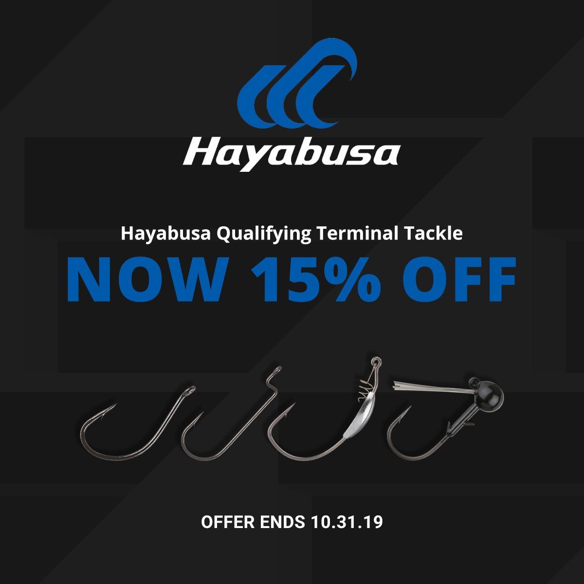Hayabusa Qualifying Terminal Tackle Now 15% Off