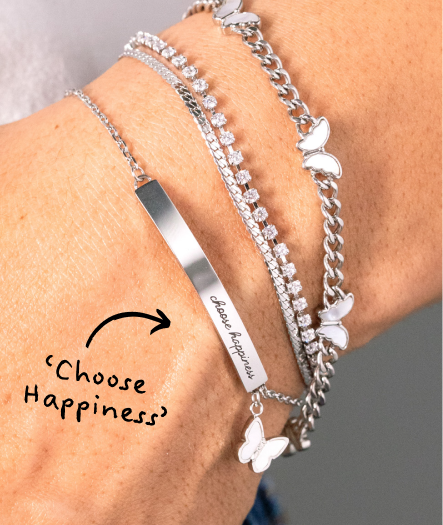 “Choose Happiness” Inline Bracelet | SHOP NOW