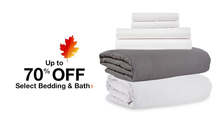 Up to 70% off select bedding & bath