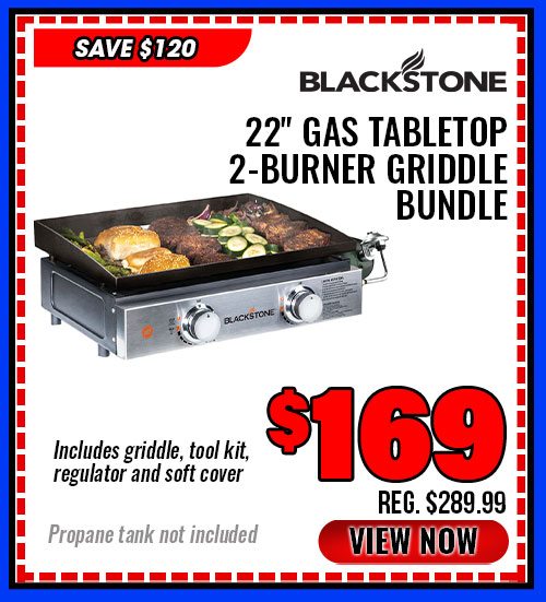 Blackstone 22'' Gas Tabletop 2-Burner Griddle Bundle