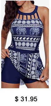 Cutout Neckline Animal Print Swimdress and Shorts