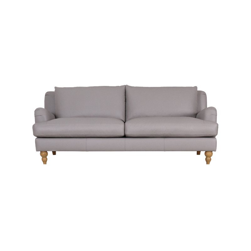 Casual Traditional Gray Leather Loveseat - Douglas