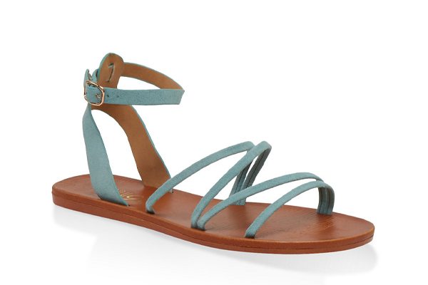 Strappy Faux Leather Sandals