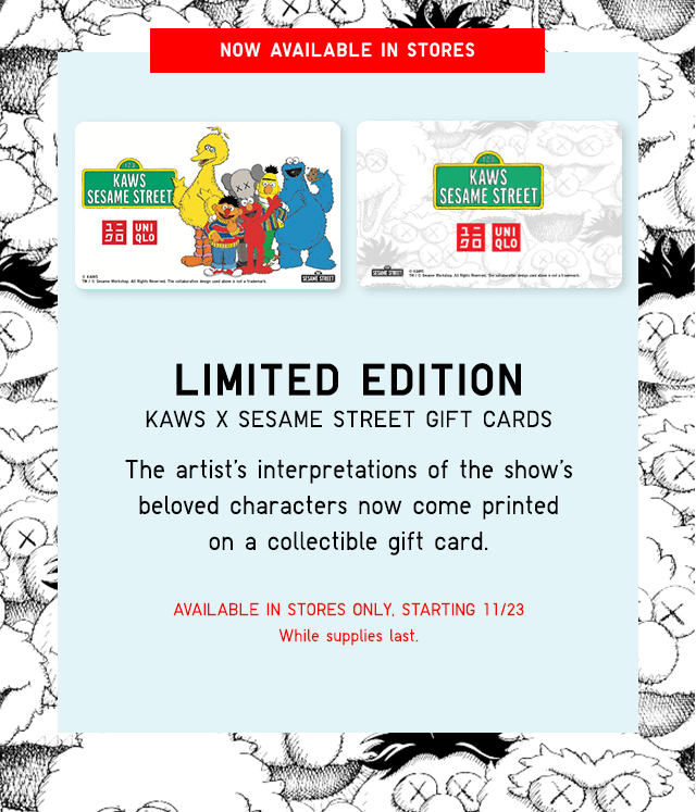 LIMITED EDITION - KAWS X SESAME STREET GIFT CARDS