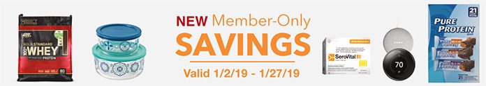 New Member-Only Savings Valid 1/2/19 - 1/27/19