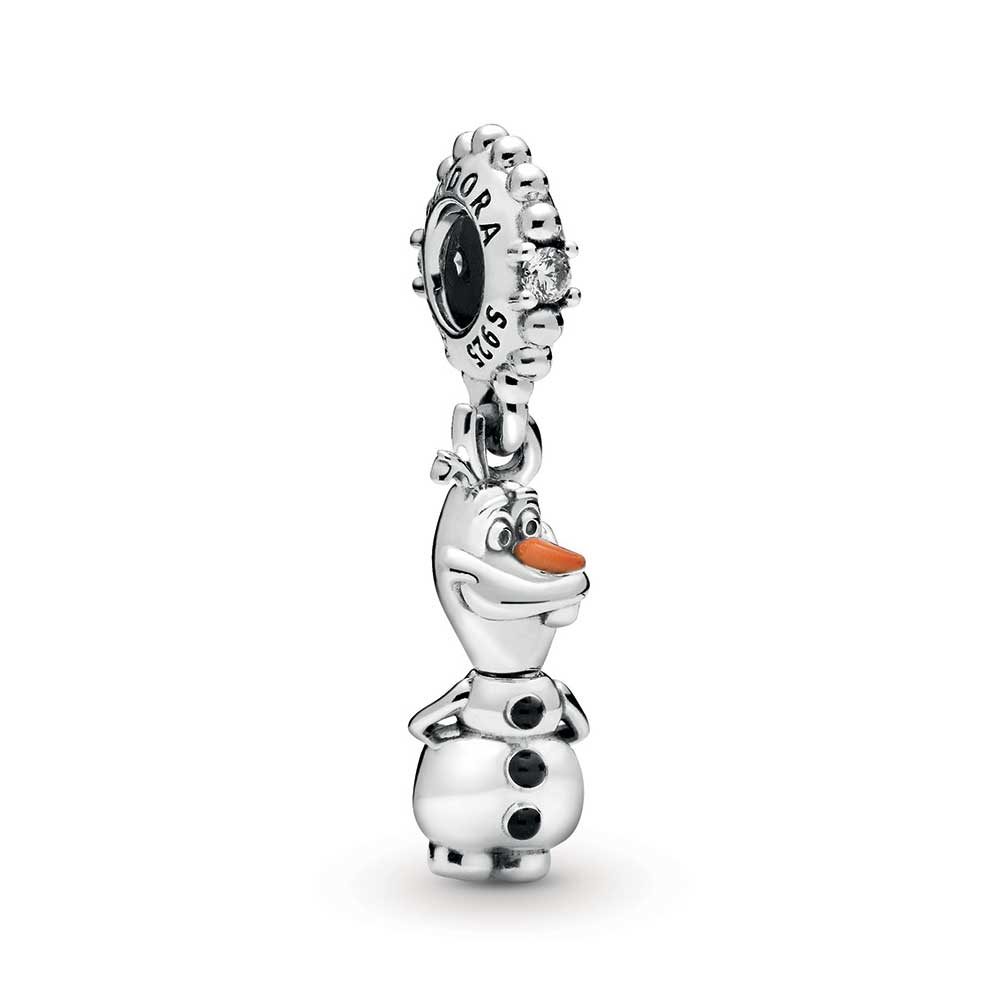 Pandora Disney, Frozen Olaf Dangle Enamel & CZ Charm