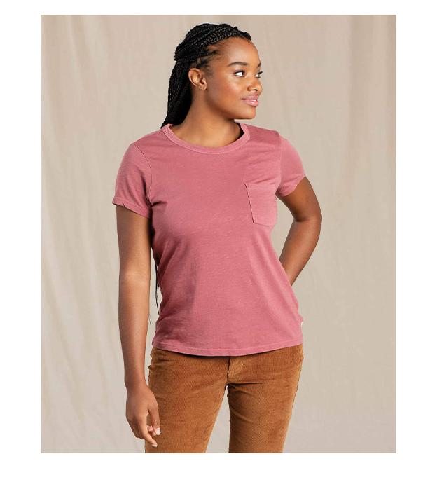 Primo Short Sleeve Crew in Purple Agate Color