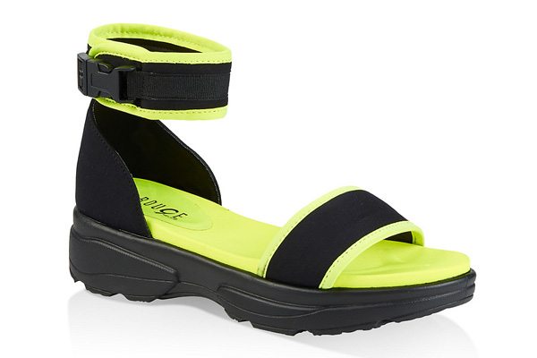 Neon Sporty Buckle Platform Sandals