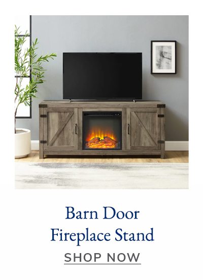 Barn door fireplace Stand | SHOP NOW