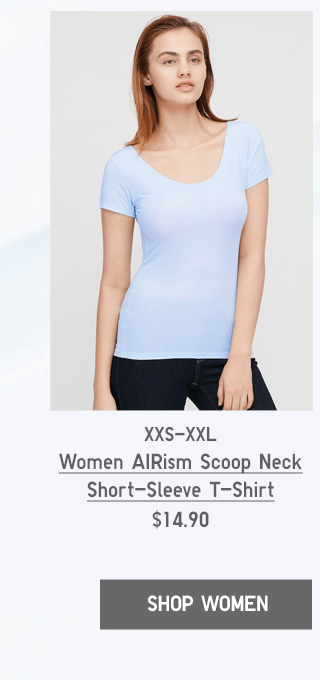 PDP1 - WOMEN AIRISM SCOOP NECK SHORT-SLEEVE T-SHIRT