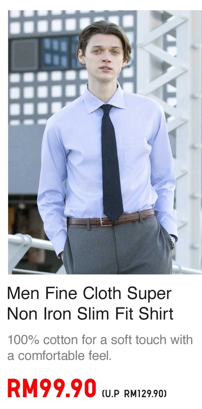 MEN FINE CLOTH SUPER NON IRON SLIM FIT SHIRT