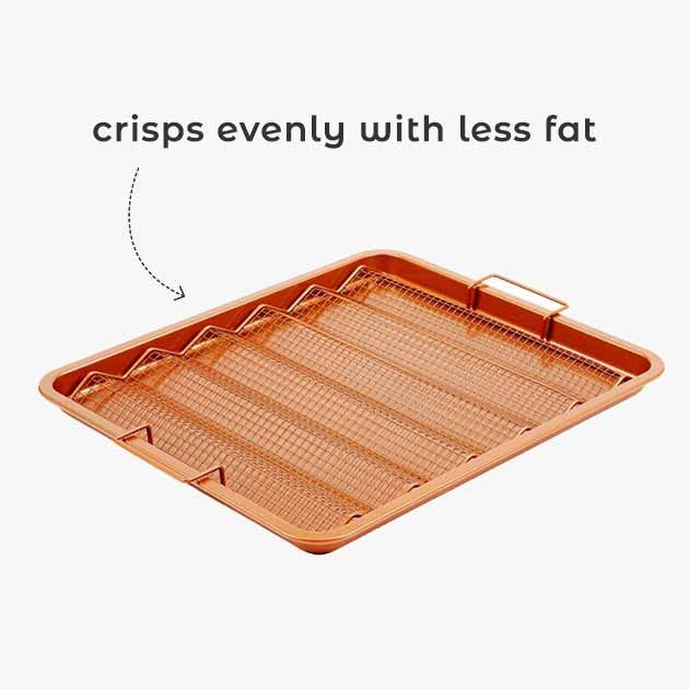 NEW! Copper Chef™ Bacon Crisper - crips evenly with less fat