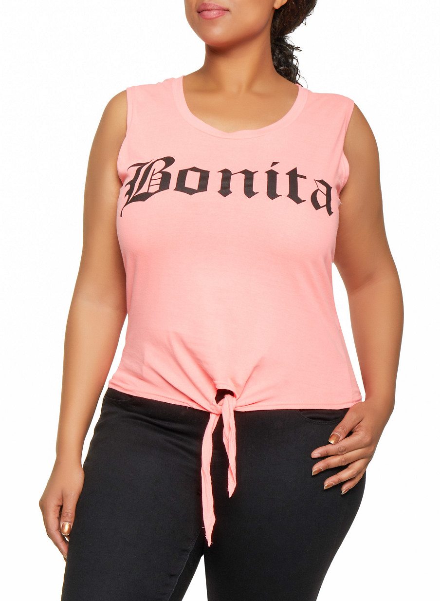 Plus Size Bonita Slashed Back Tank Top