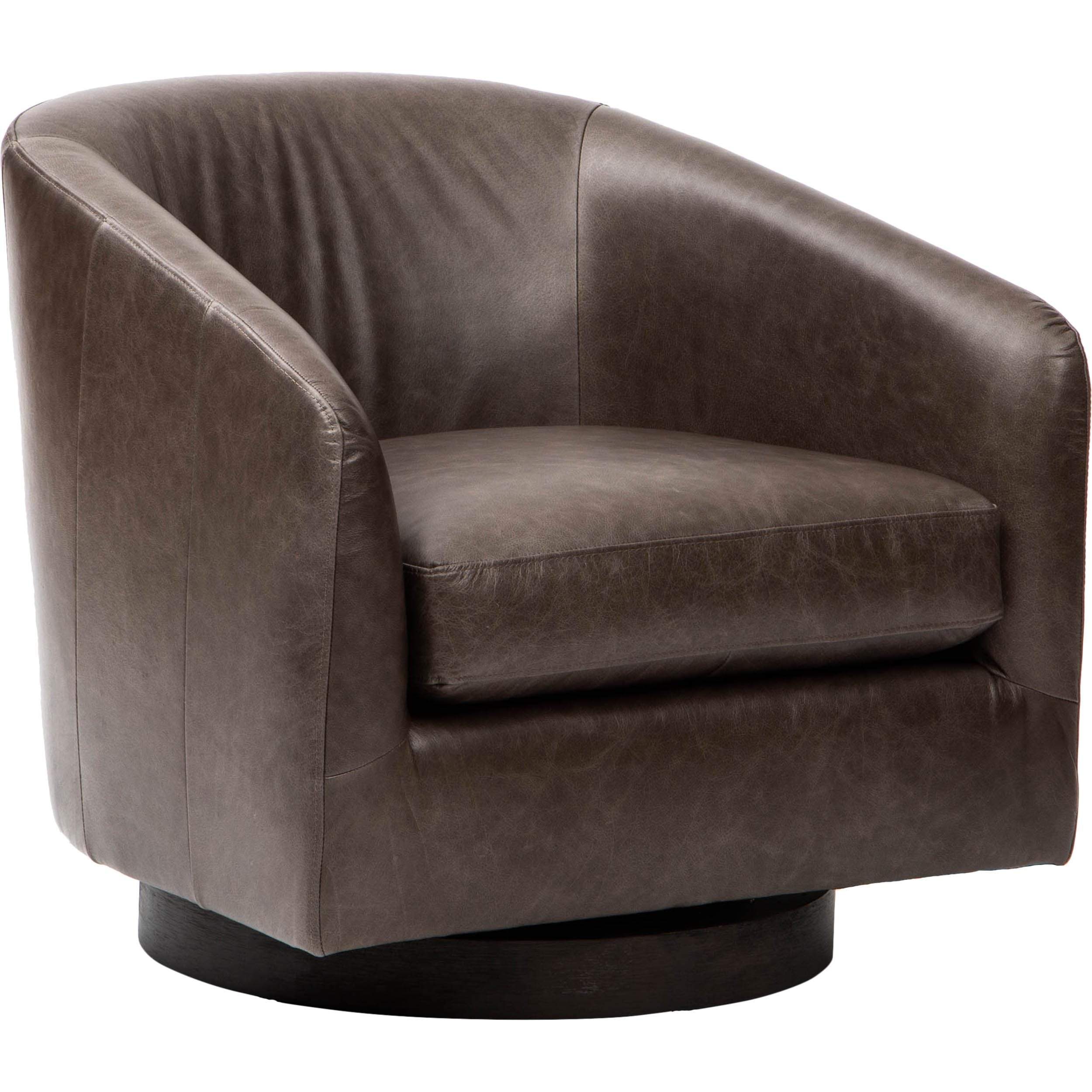 Image of Dolan Leather Swivel Chair, M2636