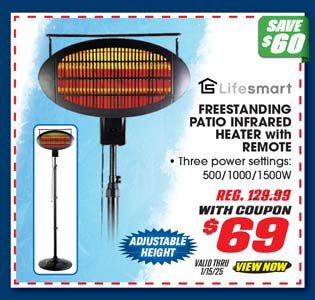 Lifesmart Freestanding Patio Infrared Heater with Remote