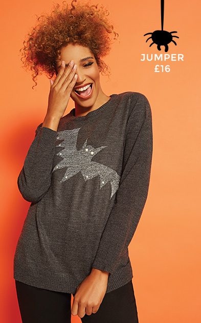 Grey Bat Halloween jumper