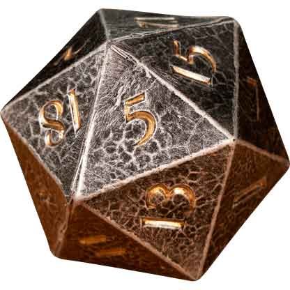 Image of D20 LARP Dice - Hammered Steel