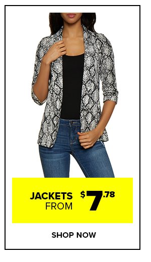 Clearance Jackets from $7.78