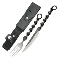 Twisted Medieval Fork and Knife Set