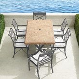 Carlisle 7-pc. Faux Wood Dining Set in Slate Finish